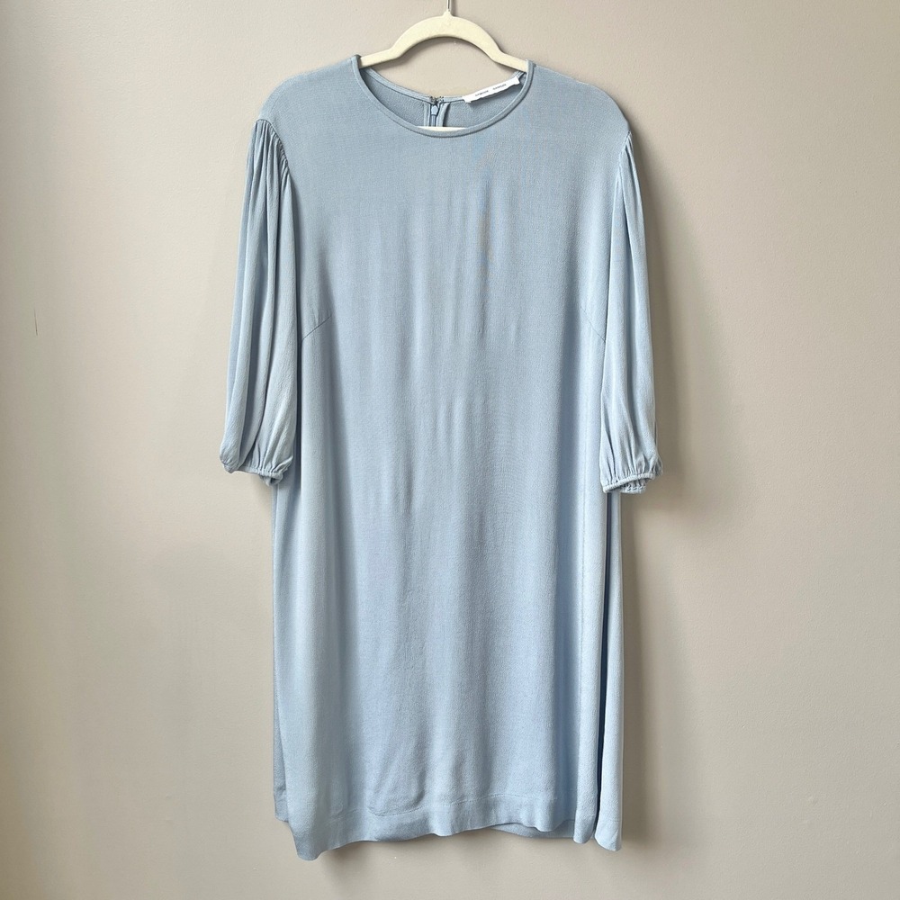 Samsoe Samsoe Dress Women's Large Dusty Blue Scandi Classic Office Spring Summer